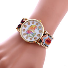 Retro Elephant Bracelet Wrist Watch Weaved Rope Band