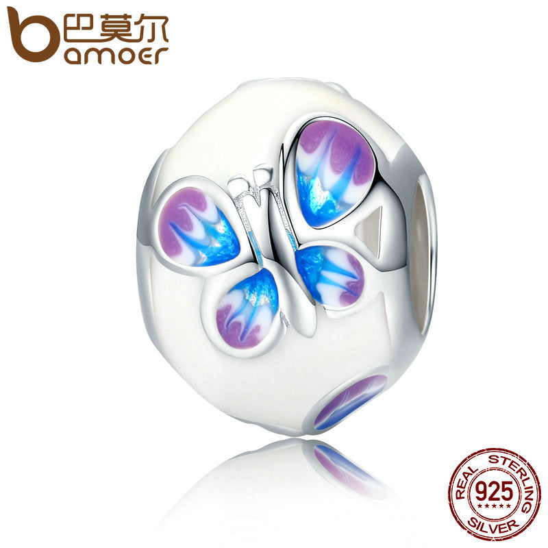Magic Butterfly 925 Sterling Silver Enamel Charm Bead