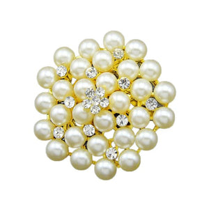 Pearl Drop Rhinestone Brooch