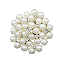 Pearl Drop Rhinestone Brooch