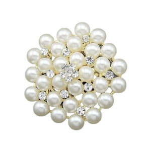 Pearl Drop Rhinestone Brooch