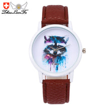 Racoon Love Quartz Leather Analog Watch