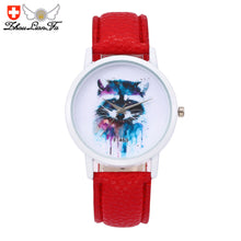 Racoon Love Quartz Leather Analog Watch