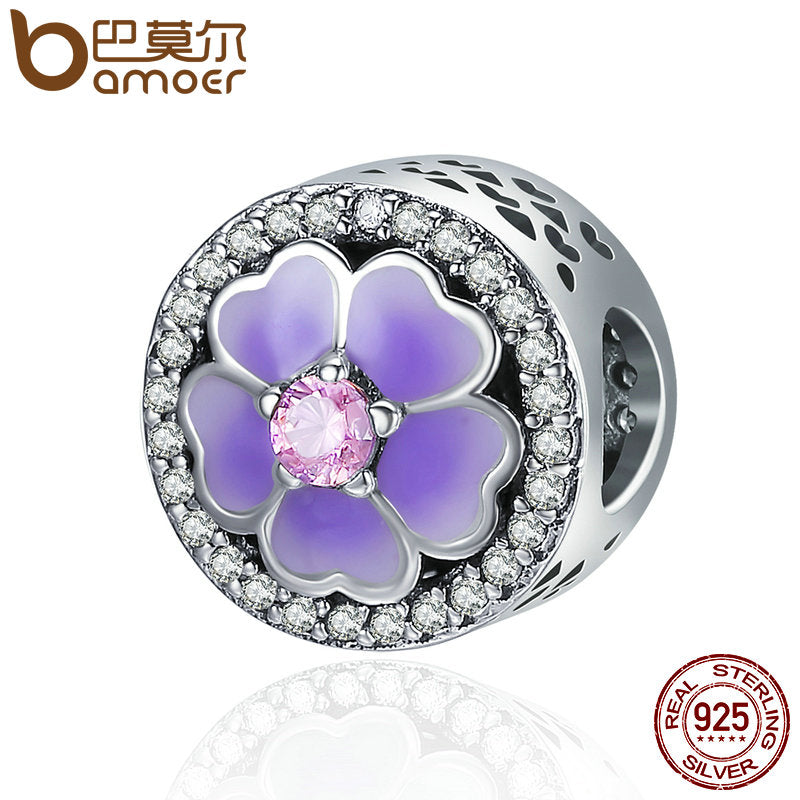 Vibrant Violet 925 Sterling Silver Charm Bead