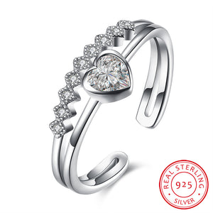 Open Hearted 925 Sterling Silver Ring