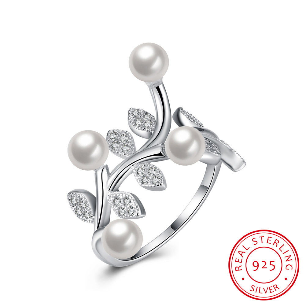 Pearly Garden 925 Sterling Silver Ring