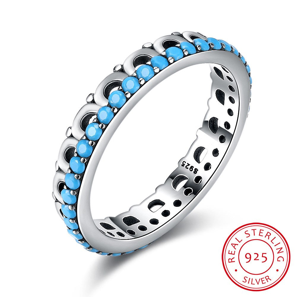 Turquoise Crown 925 Sterling Silver Ring