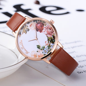 Just Roses Leather Band Analog Quartz Wrist Watch