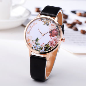 Just Roses Leather Band Analog Quartz Wrist Watch