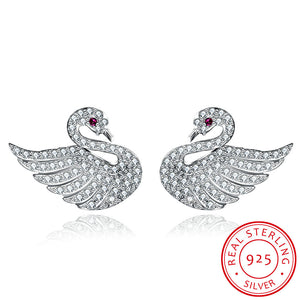 Swan Song 925 Sterling Silver Earrings