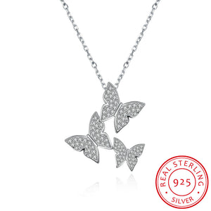 Social Butterfly 925 Silver Necklace