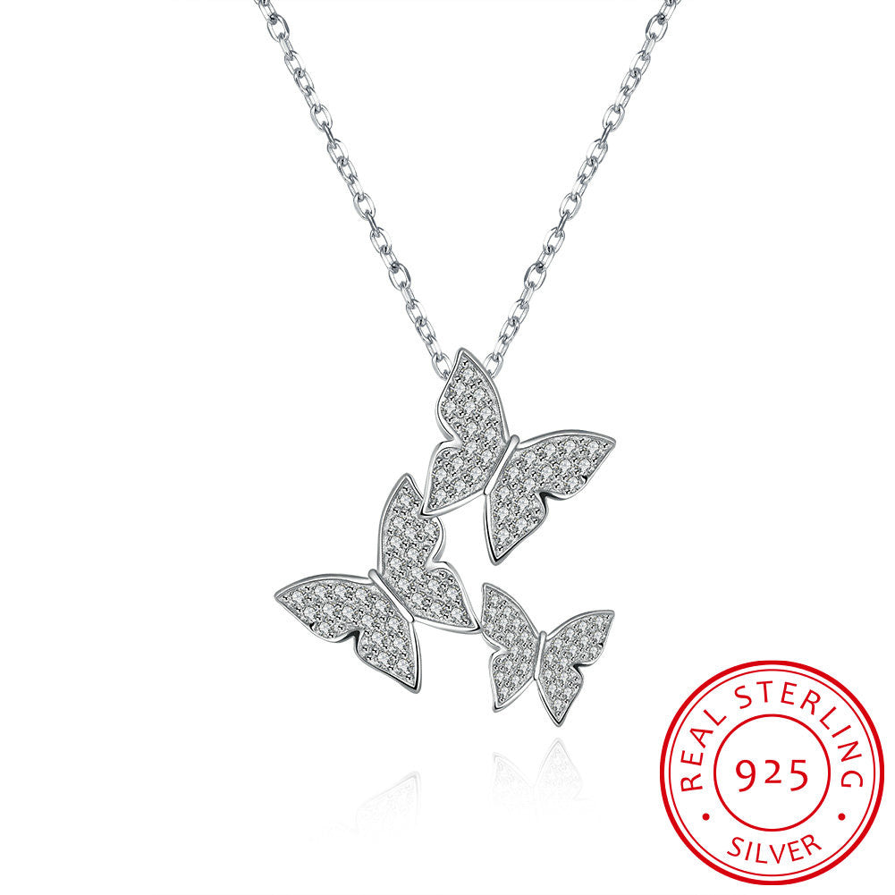 Social Butterfly 925 Silver Necklace