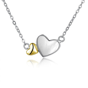 Double Hearted 925 Sterling Silver Necklace