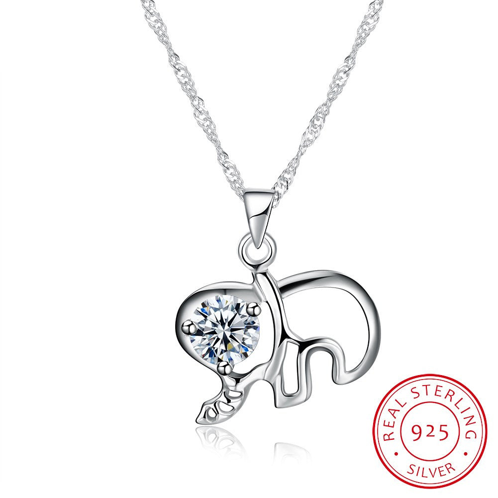 Tiny Elephant 925 Sterling Silver Necklace