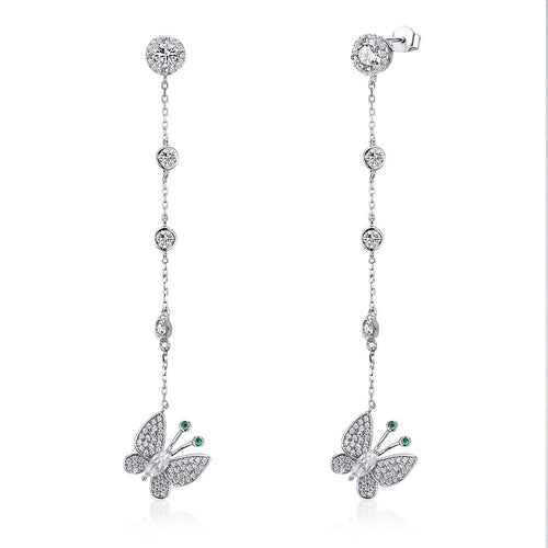 Free Falling 925 Silver Butterfly Earrings