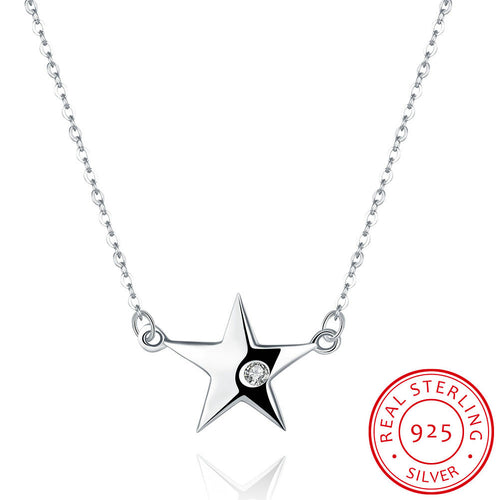 Pointed Star 925 Silver Necklace