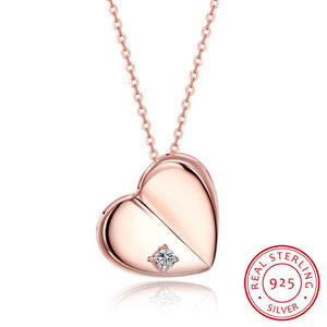 Rose Gold Heart 925 Silver Necklace