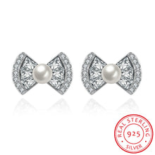 Fancy Bowties 925 Sterling Silver Earrings