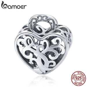 Pave Heart 925 Sterling Silver Charm Bead
