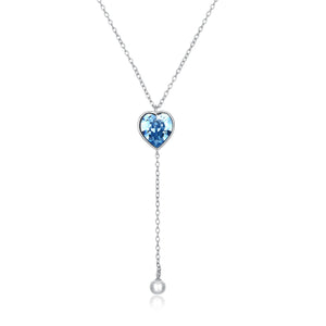 Frosted Heart 925 Crystal Swarovski Heart Necklace