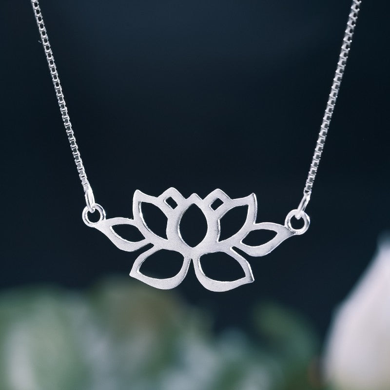 Namaste! 925 Sterling Silver Handmade Lotus Necklace